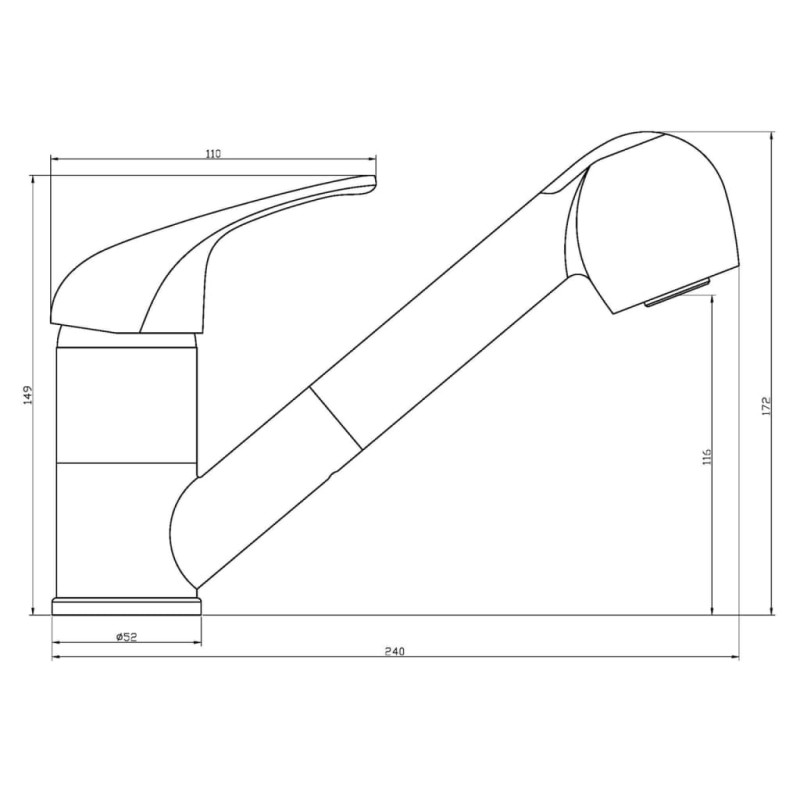 Produktbild för EISL Köksblandare med utdragbar dusch GRANDE VITA krom