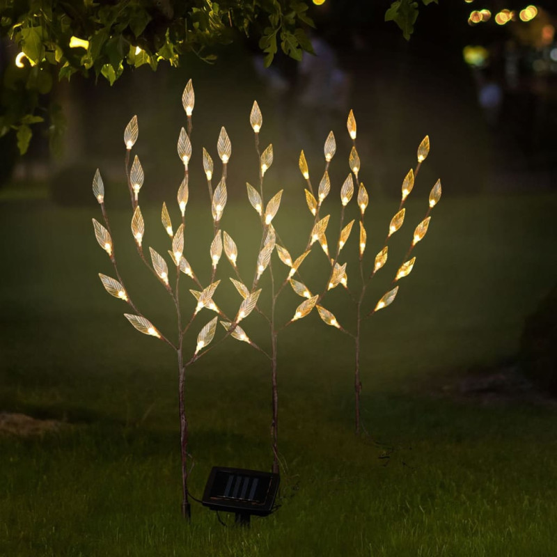 Produktbild för HI Solcellsbelysning LED 50 cm buske transparent och brun