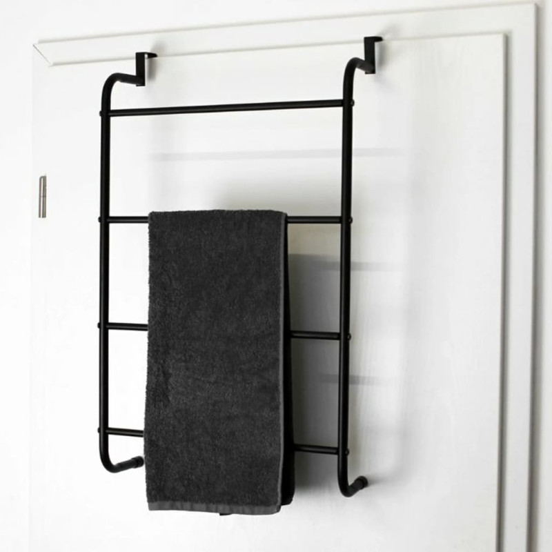 Produktbild för Bathroom Solutions Handdukshängare dörr metall svart