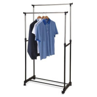 Produktbild för Storage solutions Klädställ med hjul justerbart 80x42x(90-160) cm