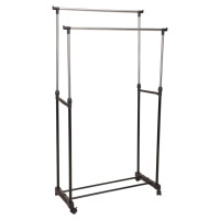 Produktbild för Storage solutions Klädställ med hjul justerbart 80x42x(90-160) cm