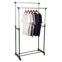 Produktbild för Storage solutions Klädställ med hjul justerbart 80x42x(90-160) cm