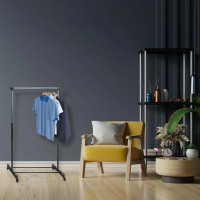 Produktbild för Storage solutions Klädställ med hjul justerbar 80x42x(90-165) cm