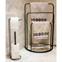 Miniatyr av produktbild för Bathroom Solutions Handdukshängare stående 49,5x75 cm metall svart
