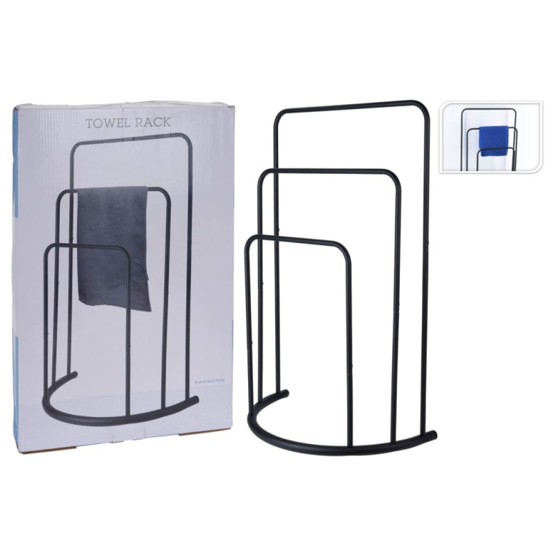 Produktbild för Bathroom Solutions Handdukshängare stående 49,5x75 cm metall svart