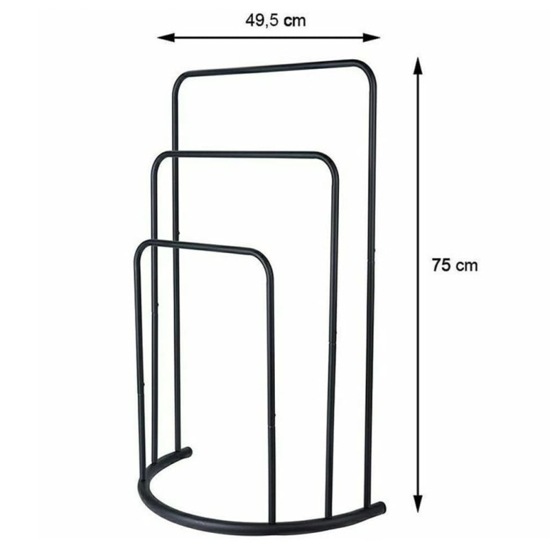 Produktbild för Bathroom Solutions Handdukshängare stående 49,5x75 cm metall svart