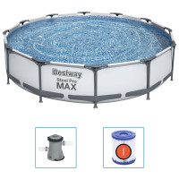 Produktbild för Bestway Pool Steel Pro MAX med tillbehör 366x76 cm
