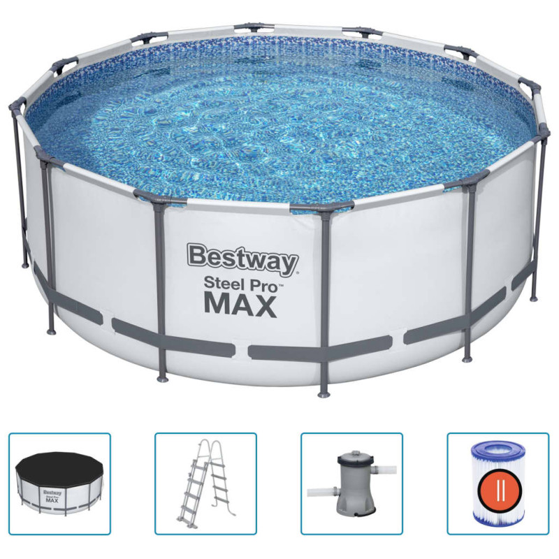 Produktbild för Bestway Pool Steel Pro MAX rund med tillbehör 366x122 cm