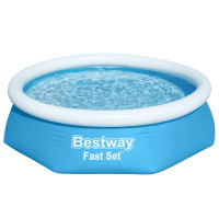 Produktbild för Bestway Uppblåsbar pool Fast Set rund 244x66 cm 57265