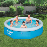 Produktbild för Bestway Uppblåsbar pool Fast Set rund 305x76 cm 57266