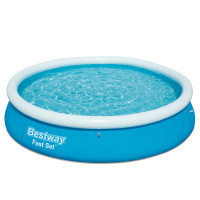 Produktbild för Bestway Uppblåsbar pool Fast Set rund 366x76 cm 57273