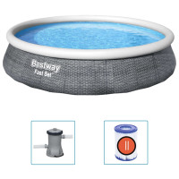 Produktbild för Bestway Uppblåsbar pool Fast Set med pump 396x84 cm