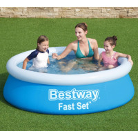 Produktbild för Bestway Uppblåsbar pool Fast Set rund 183x51 cm blå