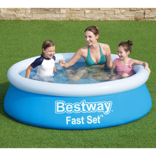 Bestway Bestway Uppblåsbar pool Fast Set rund 183x51 cm blå