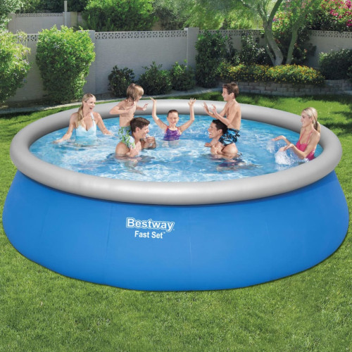 Bestway Bestway Uppblåsbar pool med tillbehör Fast Set rund 457x122 cm