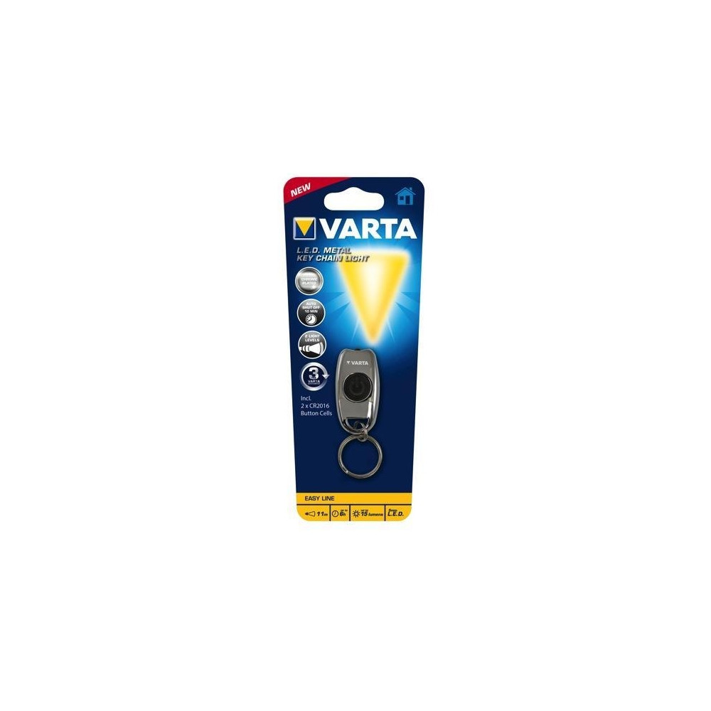 Produktbild för Varta Easy Line - nyckelring med ficklampa - LED - vitt ljus - krompläterad