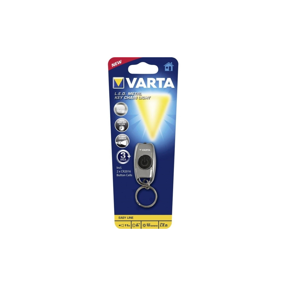 Produktbild för Varta Easy Line - nyckelring med ficklampa - LED - vitt ljus - krompläterad