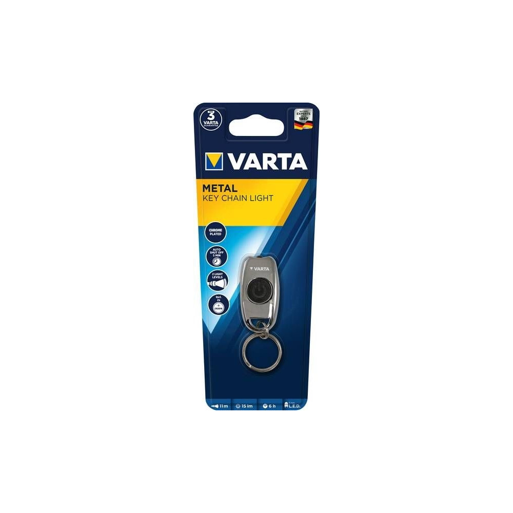 Produktbild för Varta Easy Line - nyckelring med ficklampa - LED - vitt ljus - krompläterad