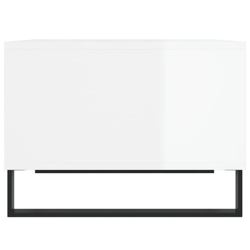 Produktbild för Soffbord vit högglans 60x50x36,5 cm konstruerat trä
