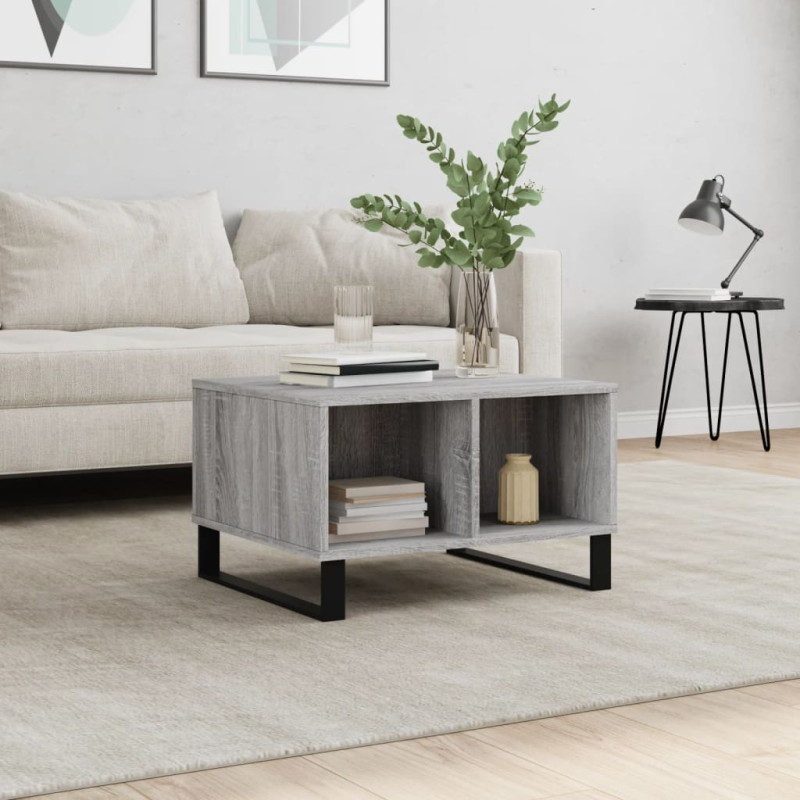 Produktbild för Soffbord grå sonoma 60x50x36,5 cm konstruerat trä
