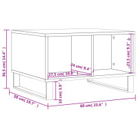 Produktbild för Soffbord vit 60x50x36,5 cm konstruerat trä