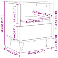 Miniatyr av produktbild för Sängbord betonggrå 40x35x50 cm konstruerat trä