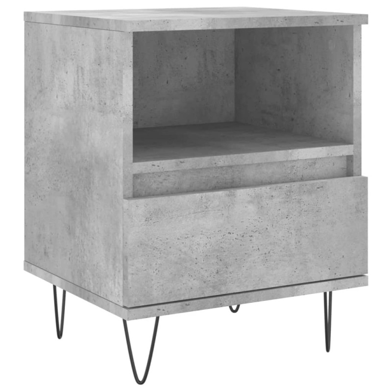 Produktbild för Sängbord betonggrå 40x35x50 cm konstruerat trä