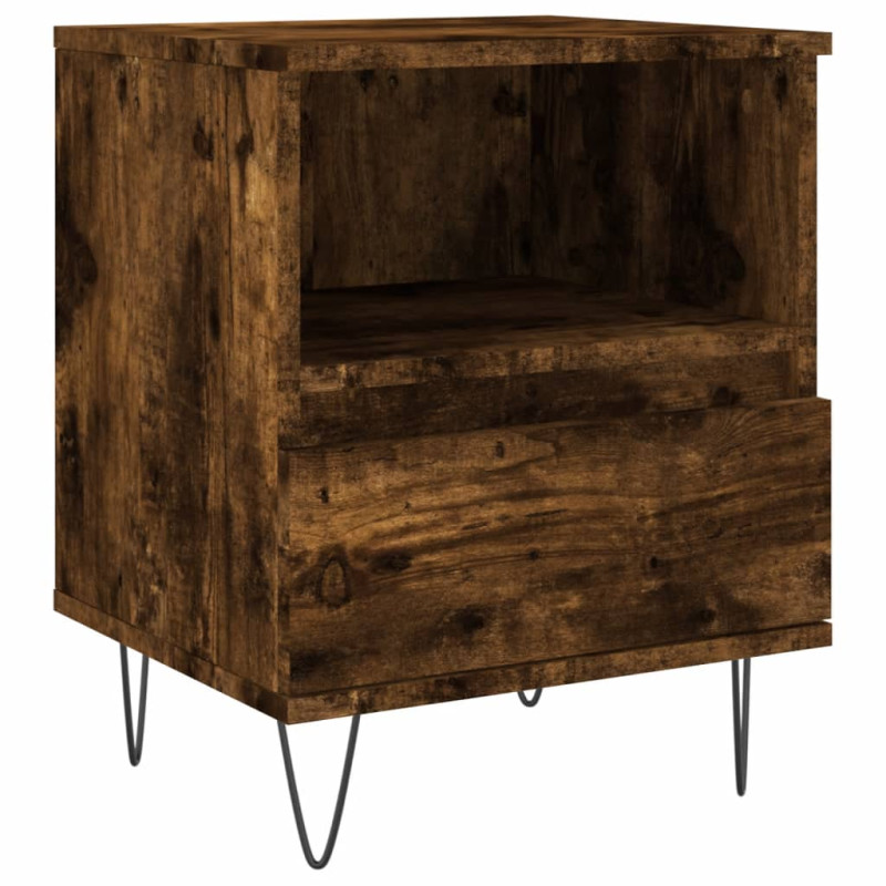 Produktbild för Sängbord 2 st rökfärgad ek 40x35x50 cm konstruerat trä