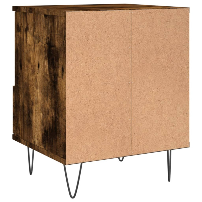 Produktbild för Sängbord 2 st rökfärgad ek 40x35x50 cm konstruerat trä