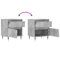 Miniatyr av produktbild för Sängbord betonggrå 40x35x50 cm konstruerat trä