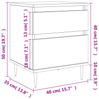 Miniatyr av produktbild för Sängbord grå sonoma 40x35x50 cm konstruerat trä