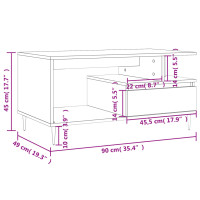 Produktbild för Soffbord betonggrå 90x49x45 cm konstruerat trä