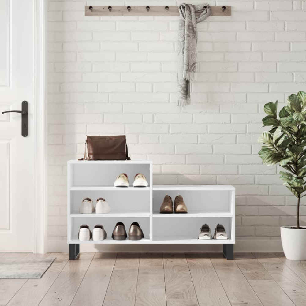 Produktbild för Skoskåp vit 102x36x60 cm konstruerat trä