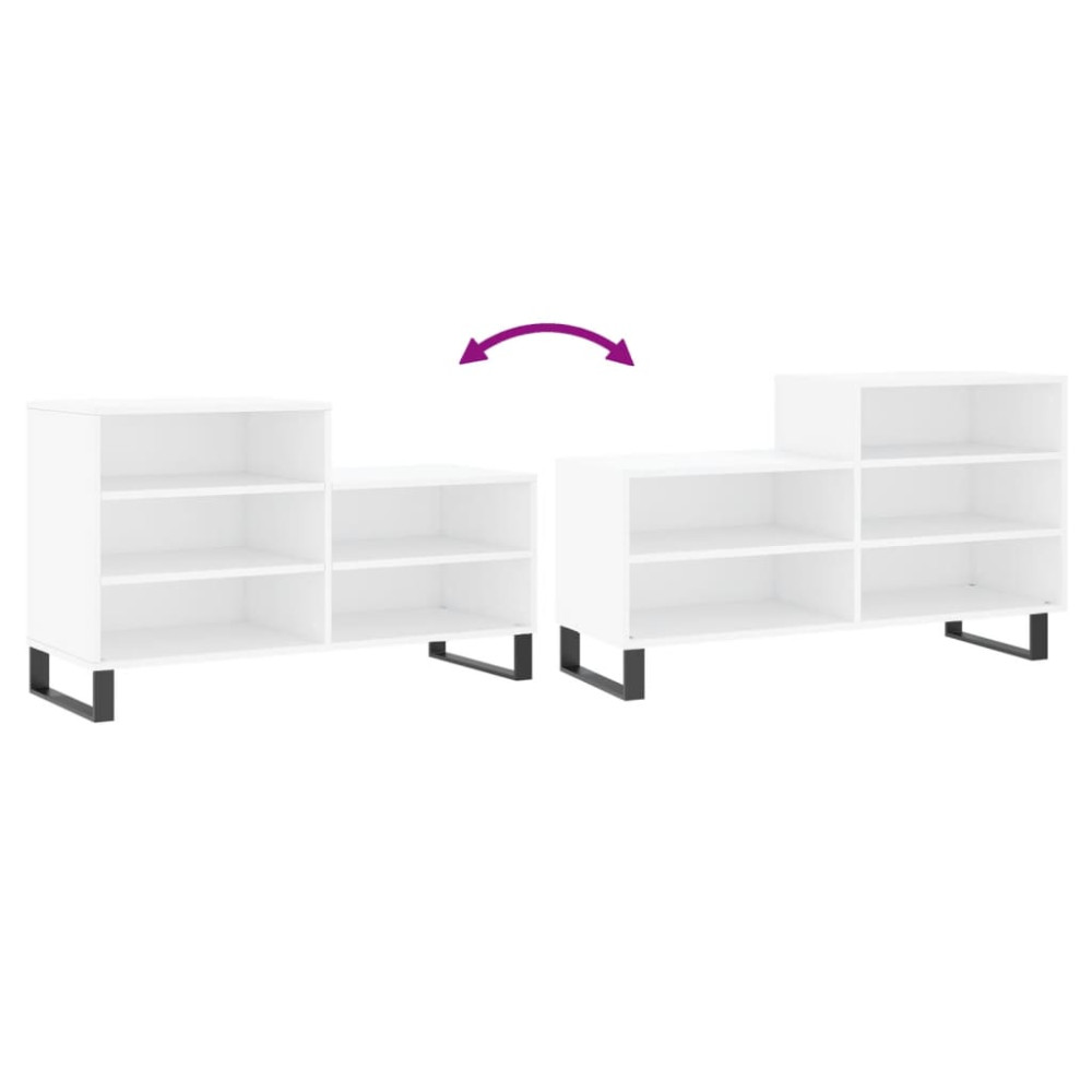 Produktbild för Skoskåp vit 102x36x60 cm konstruerat trä