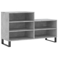 Produktbild för Skoskåp betonggrå 102x36x60 cm konstruerat trä
