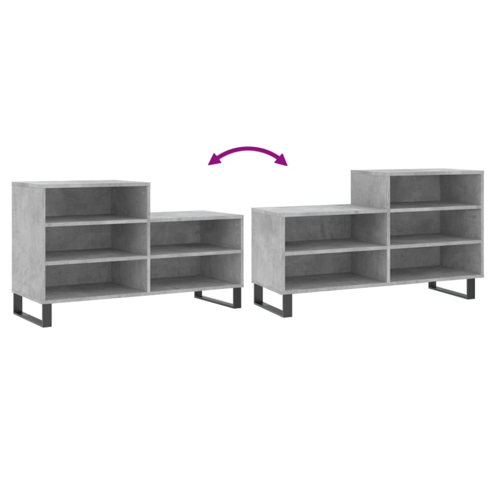 Produktbild för Skoskåp betonggrå 102x36x60 cm konstruerat trä