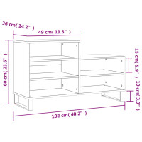 Produktbild för Skoställ rökfärgad ek 102x36x60 cm konstruerat trä