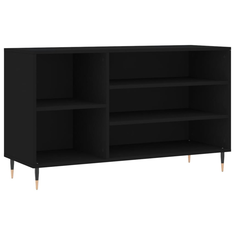Produktbild för Skoskåp svart 102x36x60 cm konstruerat trä