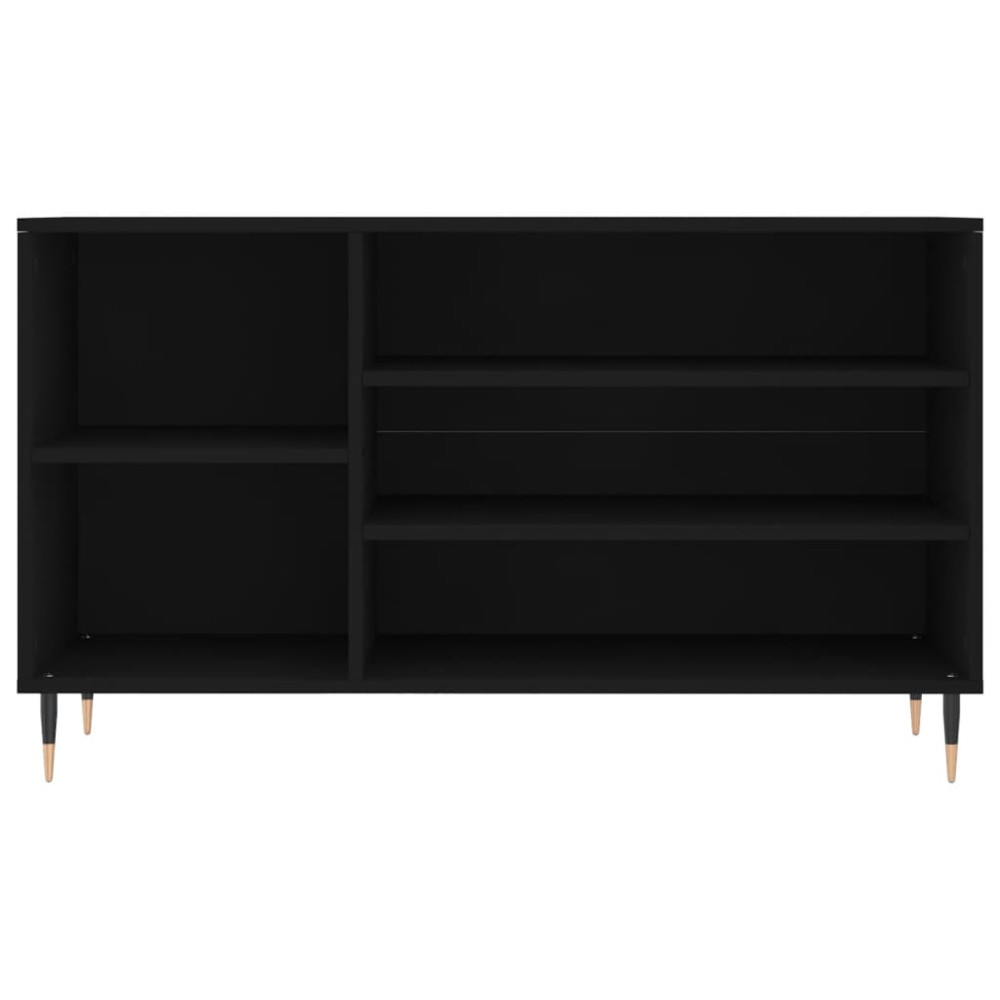 Produktbild för Skoskåp svart 102x36x60 cm konstruerat trä