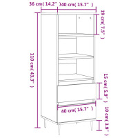 Produktbild för Högskåp sonoma-ek 40x36x110 cm konstruerat trä