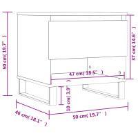 Produktbild för Sidobord 2 st brun ek 50x46x50 cm konstruerat trä