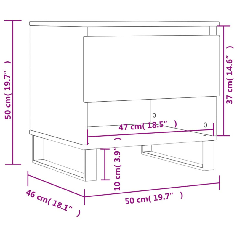 Produktbild för Soffbord 2 st vit högglans 50x46x50 cm konstruerat trä