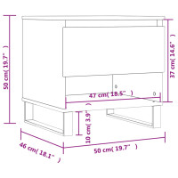 Produktbild för Soffbord 2 st vit 50x46x50 cm konstruerat trä