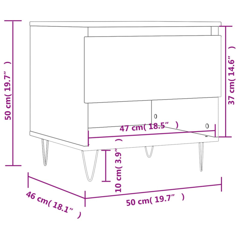 Produktbild för Sidobord 2 st sonoma-ek 50x46x50 cm konstruerat trä