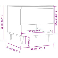 Miniatyr av produktbild för Sidobord 2 st betonggrå 50x46x50 cm konstruerat trä