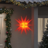 Produktbild för Stjärna med LED-belysning vikbar röd 100 cm