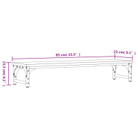 Produktbild för Skärmställ rökfärgad ek 85x23x15,5 cm konstruerat trä