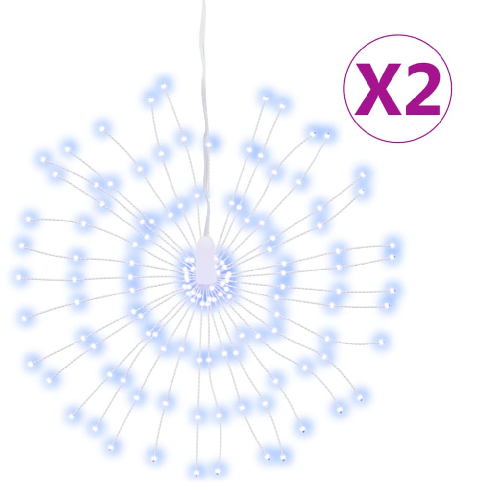 Produktbild för Julbelysning 2 st 140 LED kallvit 17 cm