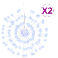 Produktbild för Julbelysning 2 st 140 LED kallvit 17 cm