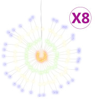 Produktbild för Julbelysning 8 st 140 LED flerfärgad 17 cm